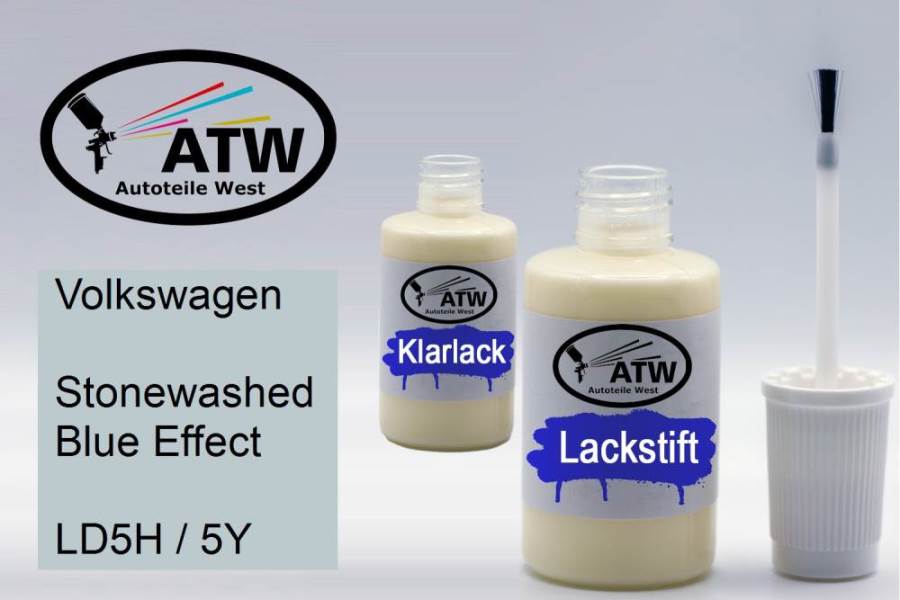 Volkswagen, Stonewashed Blue Effect, LD5H / 5Y: 20ml Lackstift + 20ml Klarlack - Set, von ATW Autoteile West.